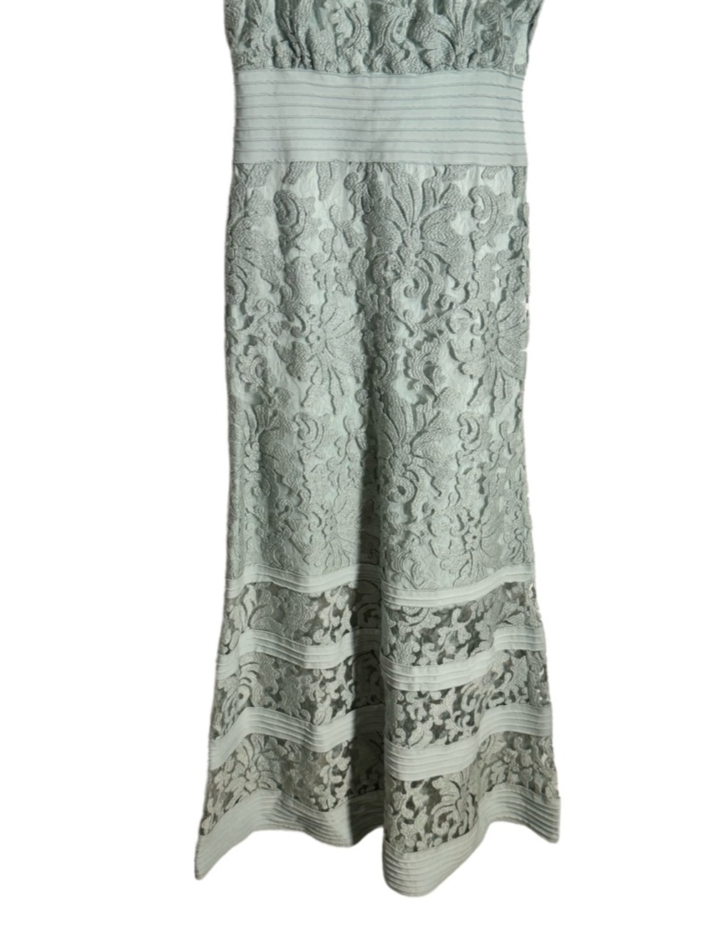 Tadashi Shoji Ariana Gown Womens 4 Petite Floral Lace Formal Wedding Guest Jade - Picture 4 of 7